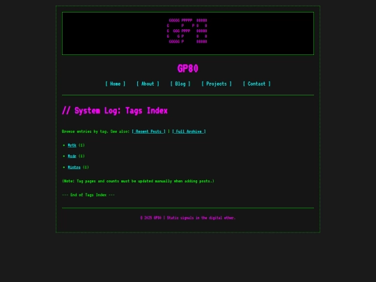 blog/tags screenshot
