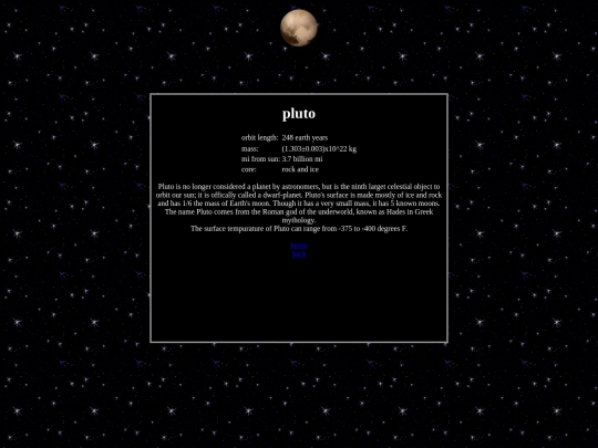 space/planets/pluto screenshot