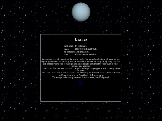 space/planets/uranus screenshot