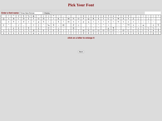 font screenshot