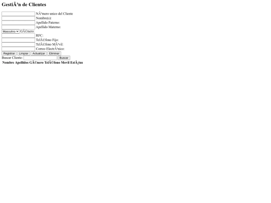 modules/viewClientes screenshot