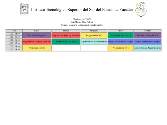 Horario screenshot