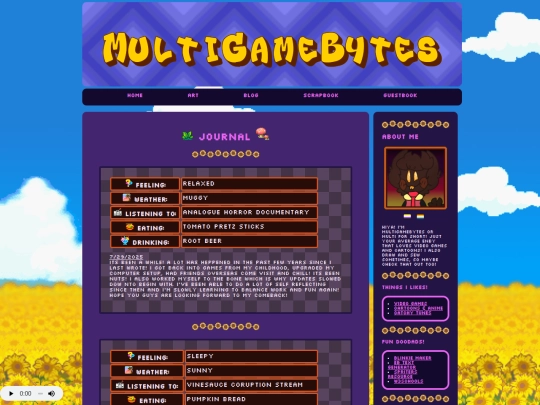 blog/journal screenshot