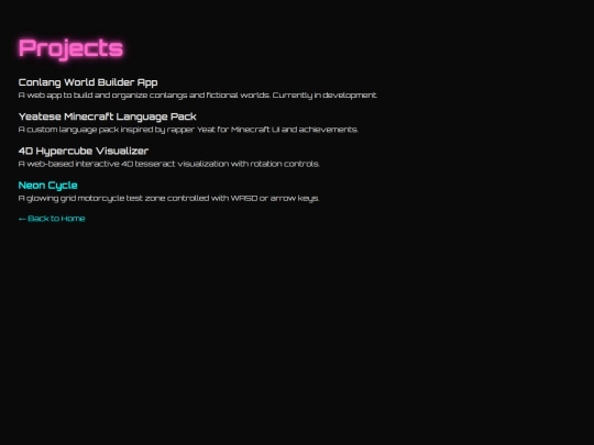 projects screenshot