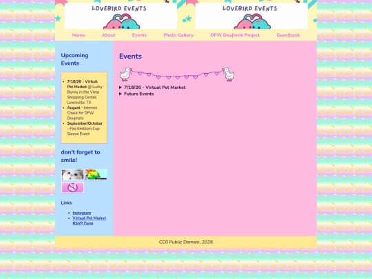 events screenshot