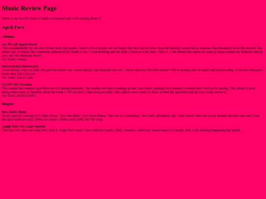 music_stuff/musicreviews screenshot