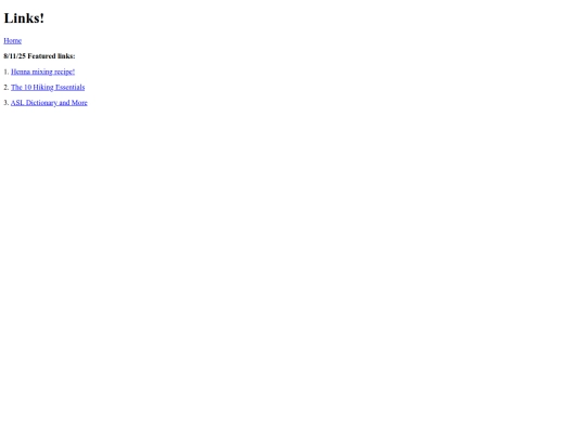 links screenshot