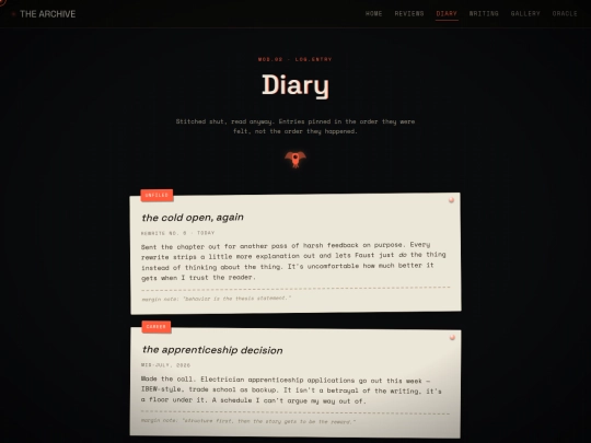 diary screenshot
