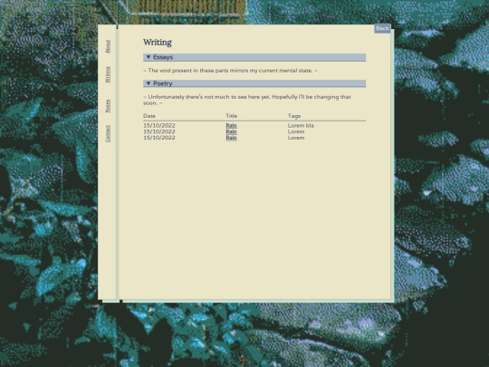 writing screenshot