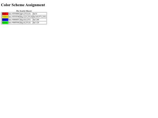 Color Scheme Assignment/Color-scheme screenshot
