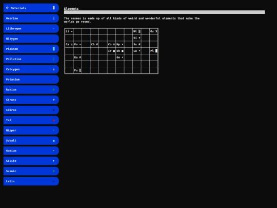 database/elements screenshot