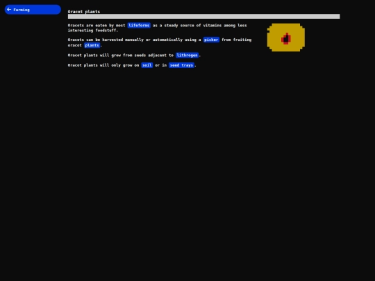 database/oracot_plants screenshot