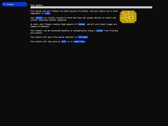 database/yist_plants screenshot