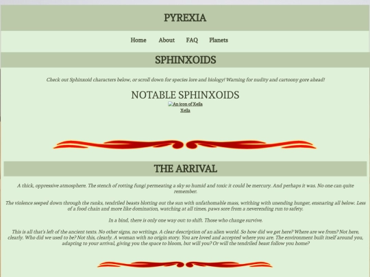 pyrexia/sphinxoids screenshot