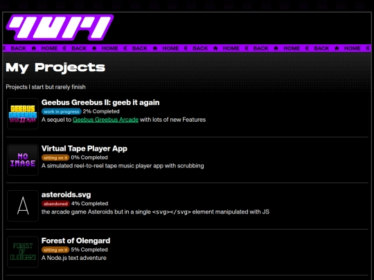 projects screenshot