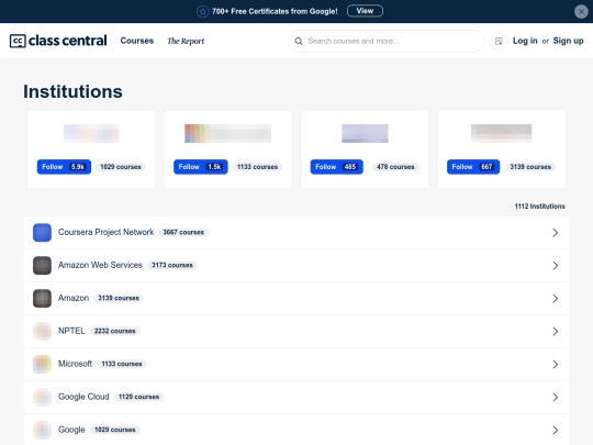 institutions screenshot