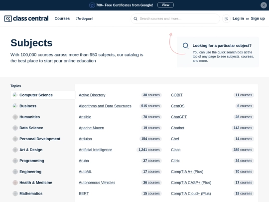 subjects screenshot