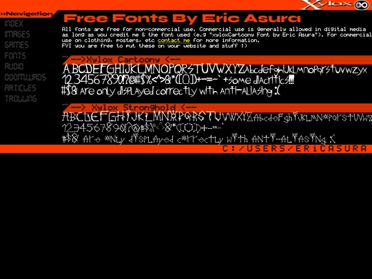 fonts screenshot