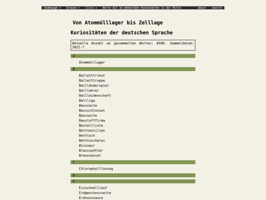lists/Worte screenshot