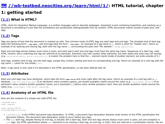 learn/html/1 screenshot