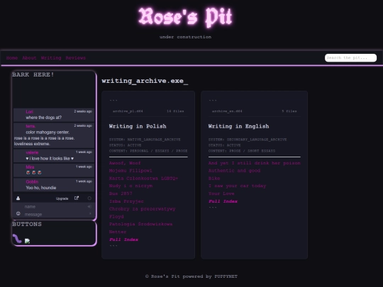writing screenshot