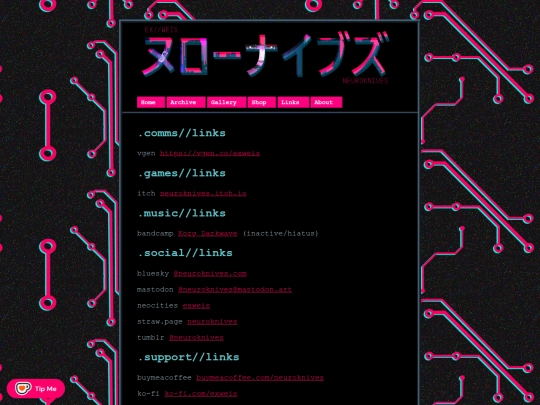 links screenshot