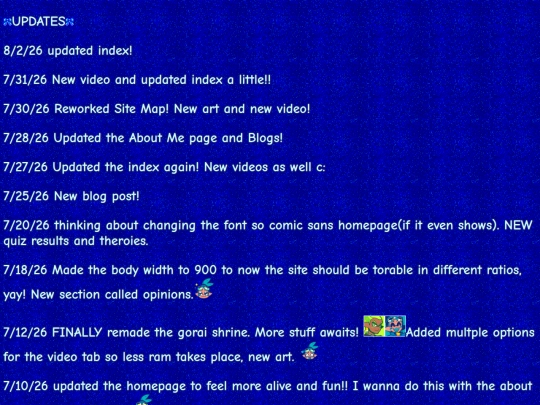 updates screenshot