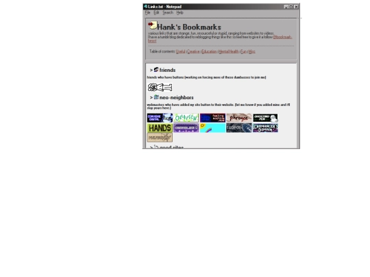 links screenshot