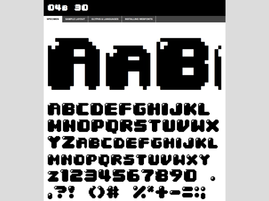 fonts/04b/04b_30__-demo screenshot