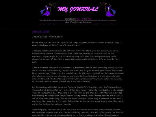 diary screenshot
