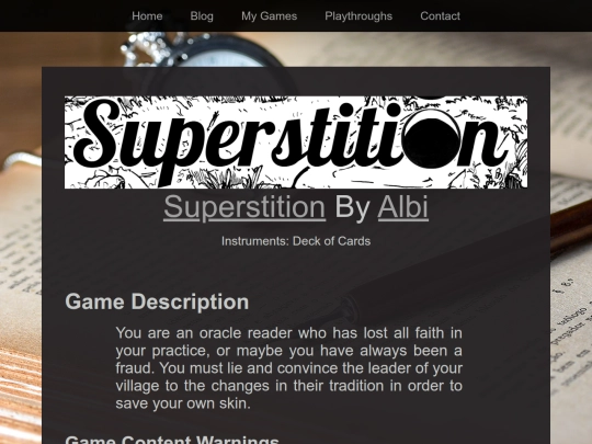 Playthroughs/superstition screenshot