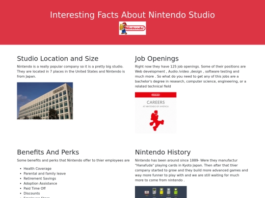 Web-design/Bootstrap/Nintendo screenshot