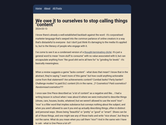 posts/We owe it to ourselves to stop calling things content screenshot