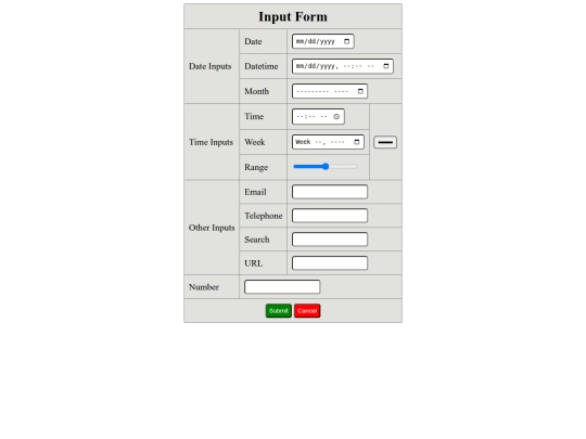 inputform screenshot