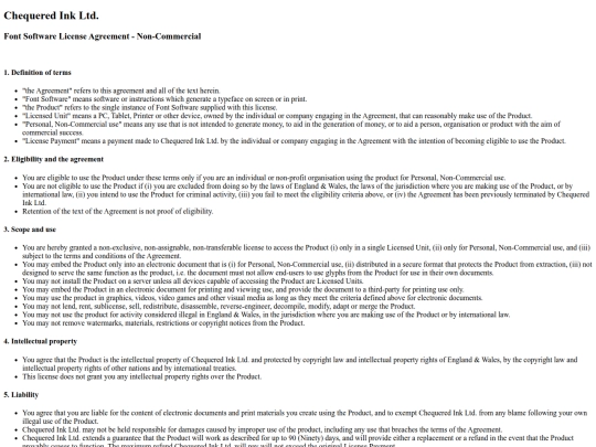 fonts/Titles/square-raising-font/misc/FSLA_NonCommercial_License-4726 screenshot