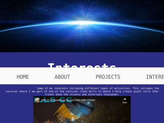 Interests screenshot