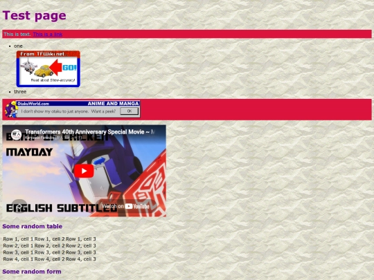 test screenshot