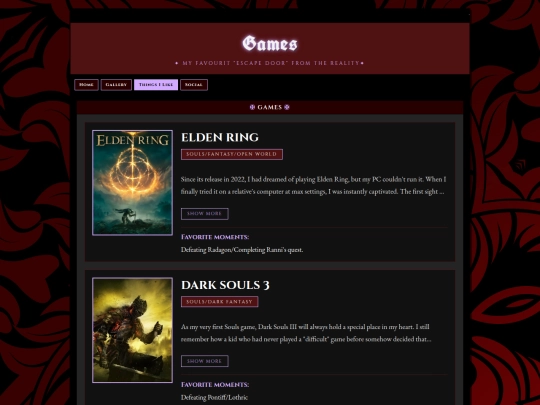 favorite-games screenshot