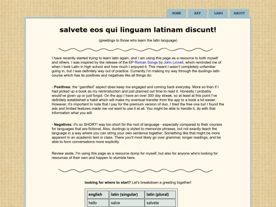 latin screenshot