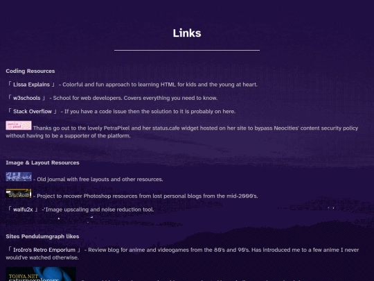 extra/links screenshot