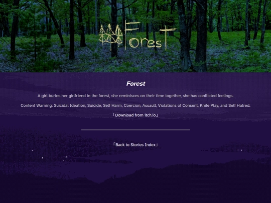 stories/forest/forestnav screenshot