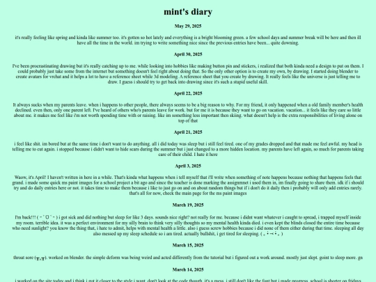 diary screenshot
