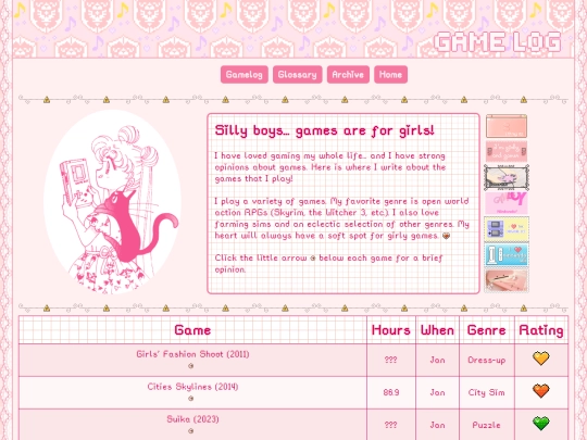 gamelog screenshot
