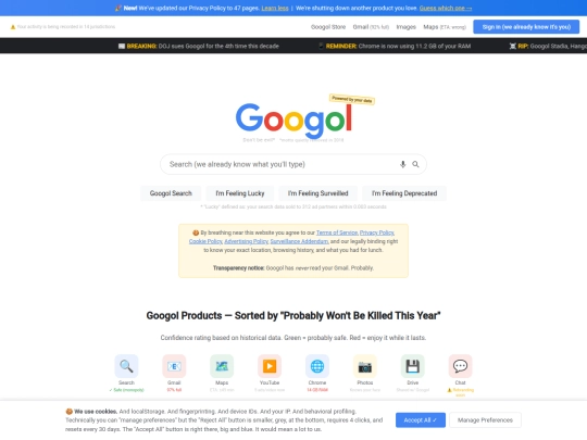 parody/googol screenshot