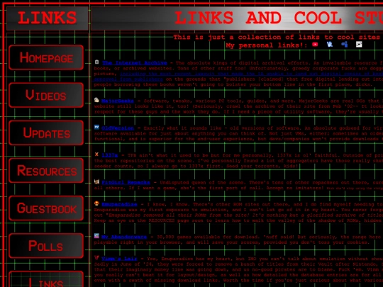 links screenshot