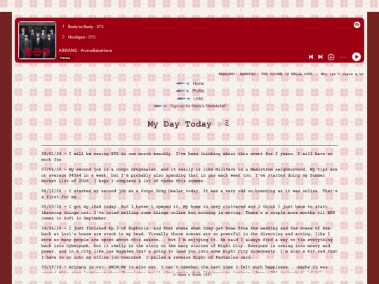 Diary/diary screenshot