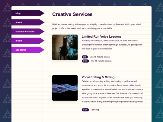 services screenshot