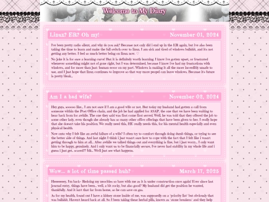 pages/diary screenshot
