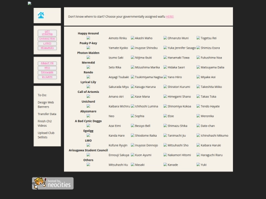 guides/characters screenshot