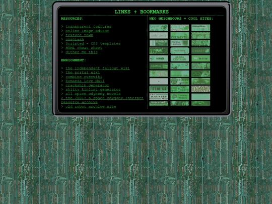links screenshot